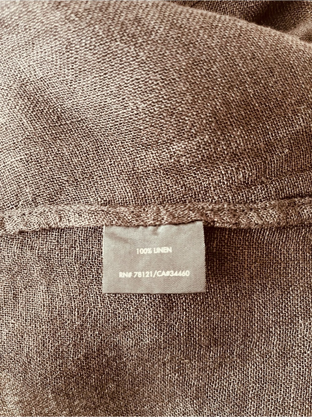 Eileen Fisher Sheer Linen Button -Front Black/Brown Blouse. - Picture 9 of 14